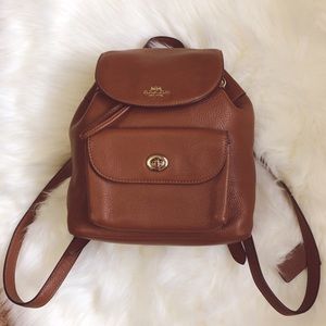 Coach leather backpack mini size